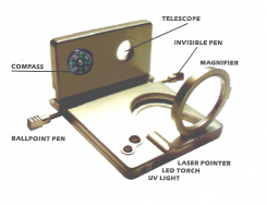 Teleskops+Kompass +Lupa 3x +Lukturis+ UV-Lukturis +2pildspalvas+Lazers