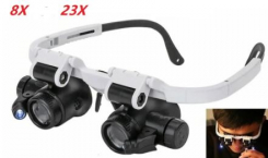 Binokulārā lupa 8X - 23X ar LED apgaismojumu.