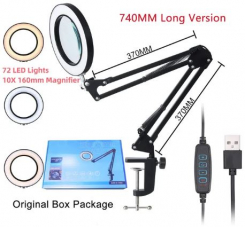 Lupas 10X ar apgaismojumu uz statīva